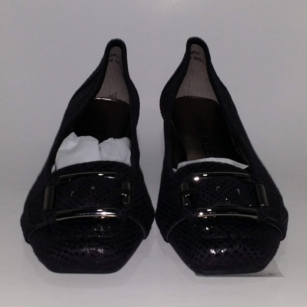 Anne Klein Casual Ballet Black Snake Print Flat Sh